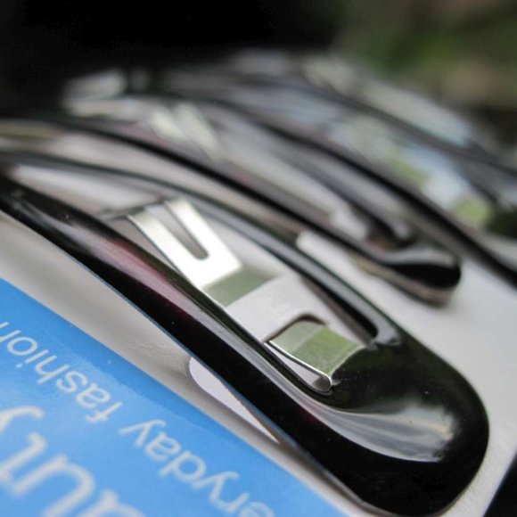 4 Scunci Dark Tortoiseshell 2 1/4" Epoxy Metal Snap Contour Hair Clips Conair - Picture 3 of 7